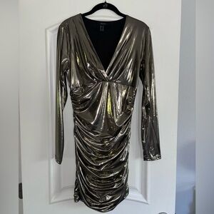 NWOT Gold Ribbed Dress